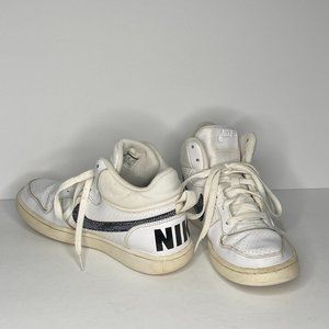 Nike White High Top Sneakers with Black Detail Size 6.5